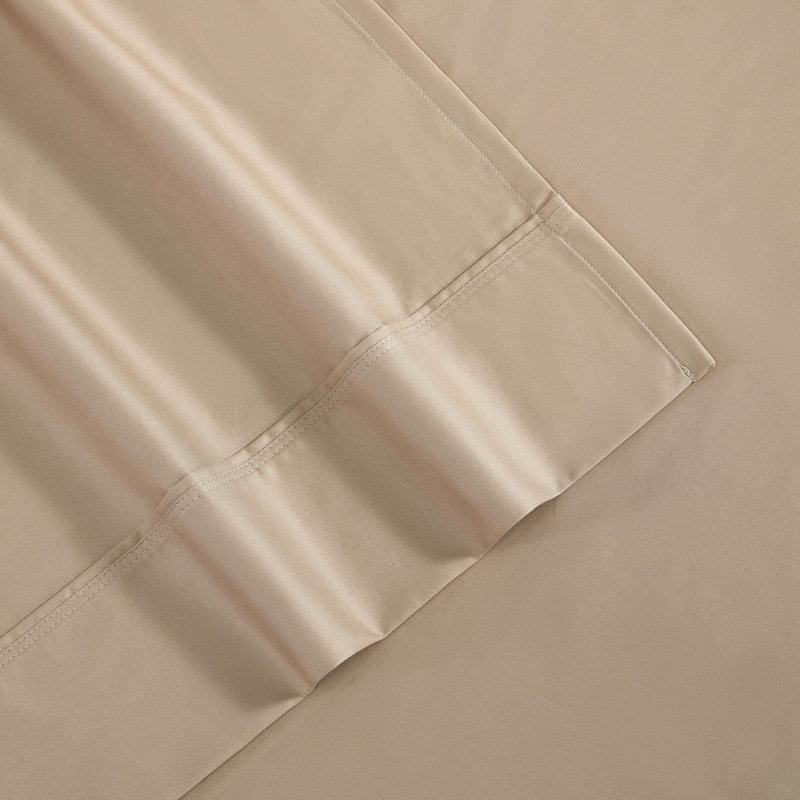 Vera Wang Tri Blend Solid Sheet Set, King Sheet Set with 2 Pillowcases, Beige