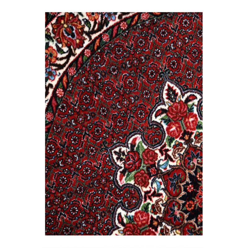 Tapis persan rond fin noué à la main 3 pi 7 po x 3 pi 7 po
