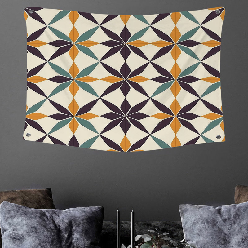 Tapisserie murale géométrique - Décoration murale abstraite, H 50 po x l 60 po