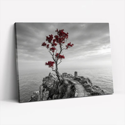 Red Tree Canvas Wall Art Oil Painting Print Set Of 1