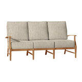 Croquet 75.75" Wide Outdoor Teak Patio Sofa with Cushions
