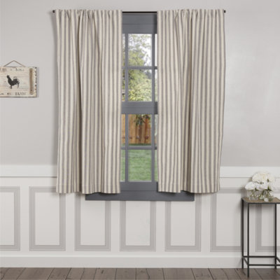 Market Place Gray Ticking Stripe Short Panel Set of 2