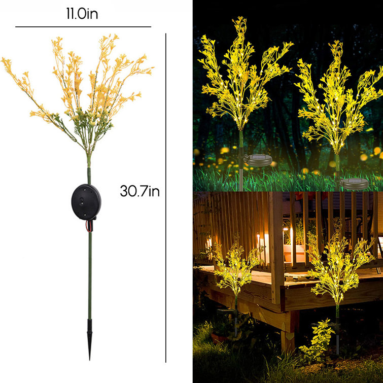 Low Voltage Solar Garden Decor Lights Outdoor Waterproof Integrated LED Phalaenopsis Flower Light (Set of 2) Genkent