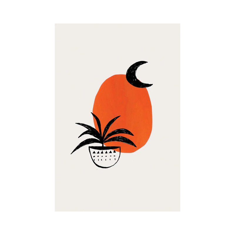 Mid Century Moon Plant by EnShape - Wrapped Canvas Gallery-Wrapped Canvas Giclée, 20.32 cm H x 30.48 cm W