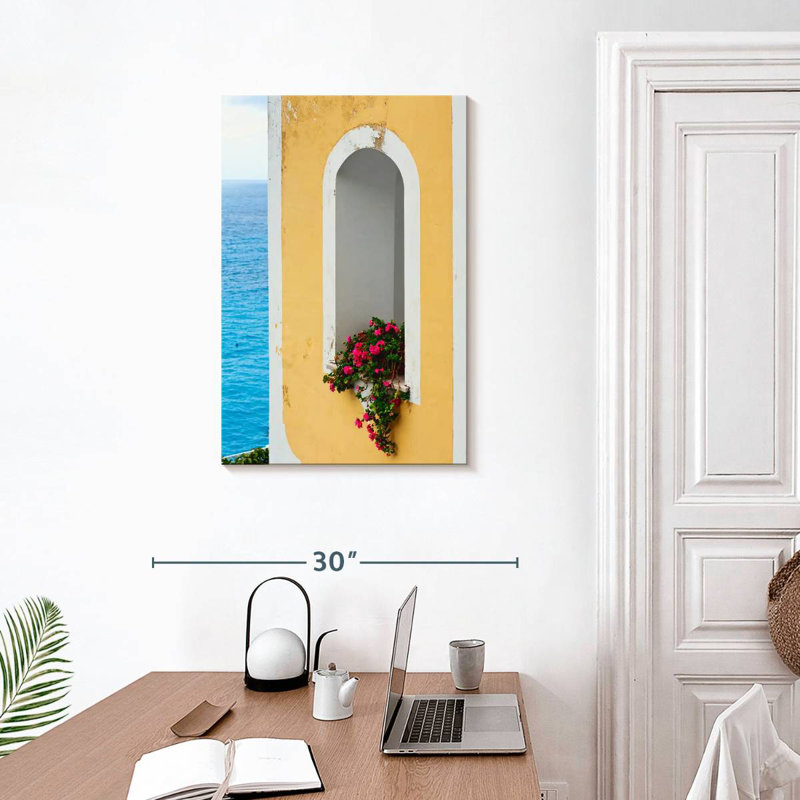 Aime Floral Mediterranean Window, 30" H x 20" W