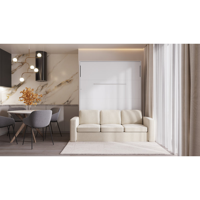 Neidelin Upholstered Bed, White/Cream