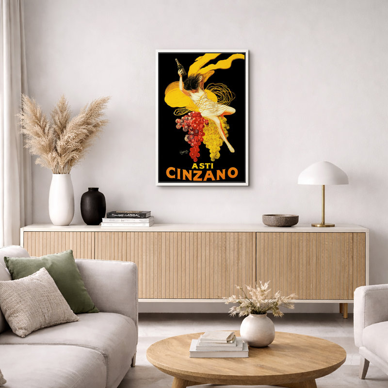 «Vintage Asti Cinzano Wine», affiche, publicité rétro italienne, impression sur toile encadrée, impression sur toile