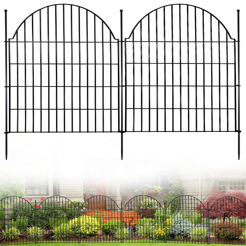 Clôture de jardin décorative en métal 10 panneaux, H 2 pi 11 po x l 2 pi 5 po