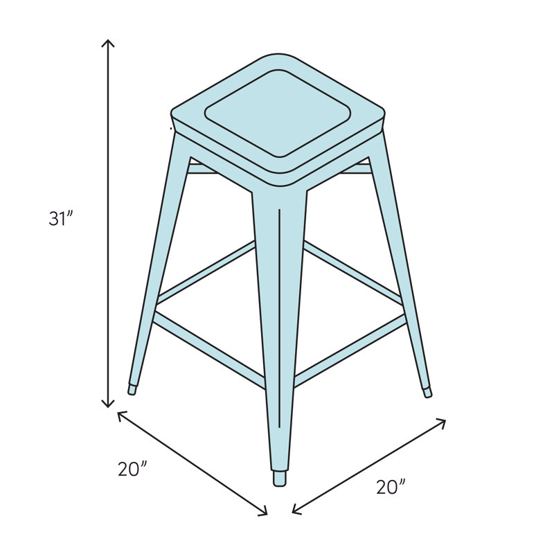 Corona Vintage Adjustable 26'' Red Metal Swivel Counter Stool
