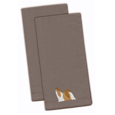Serviette de cuisine à thé brodée shih tzu