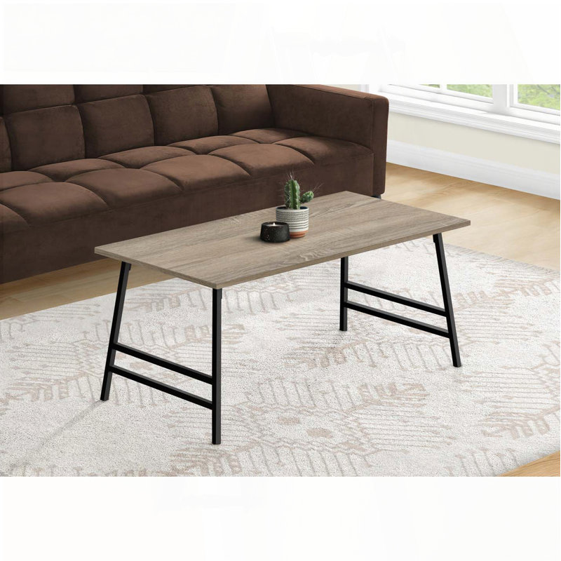 Table basse, accent, cocktail, rectangulaire, salon, métal, stratifié, brun, noir, Taupe, Noir, noir, noir, noir