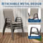 Ensemble de 4 chaises de patio pour l'extérieur, empilables en tissu Textilene-527132147