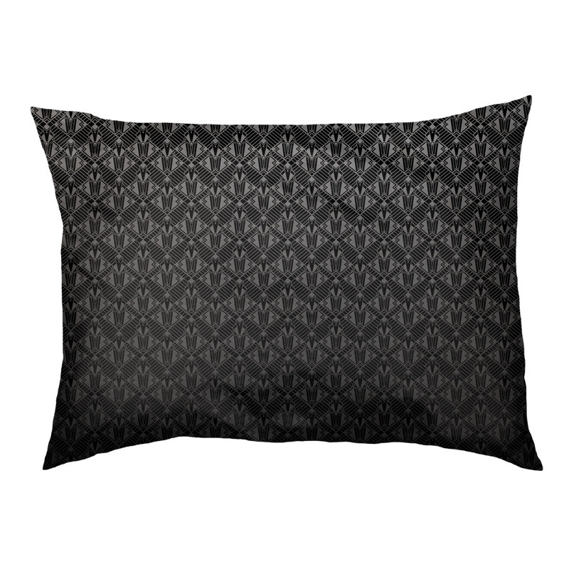 Coussin stylisé dégradé art déco Byrge, L 29,5 po x l 19,5 po, Gris