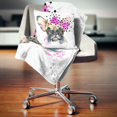 Fashionable French Bulldog - Animal Printed Pillow