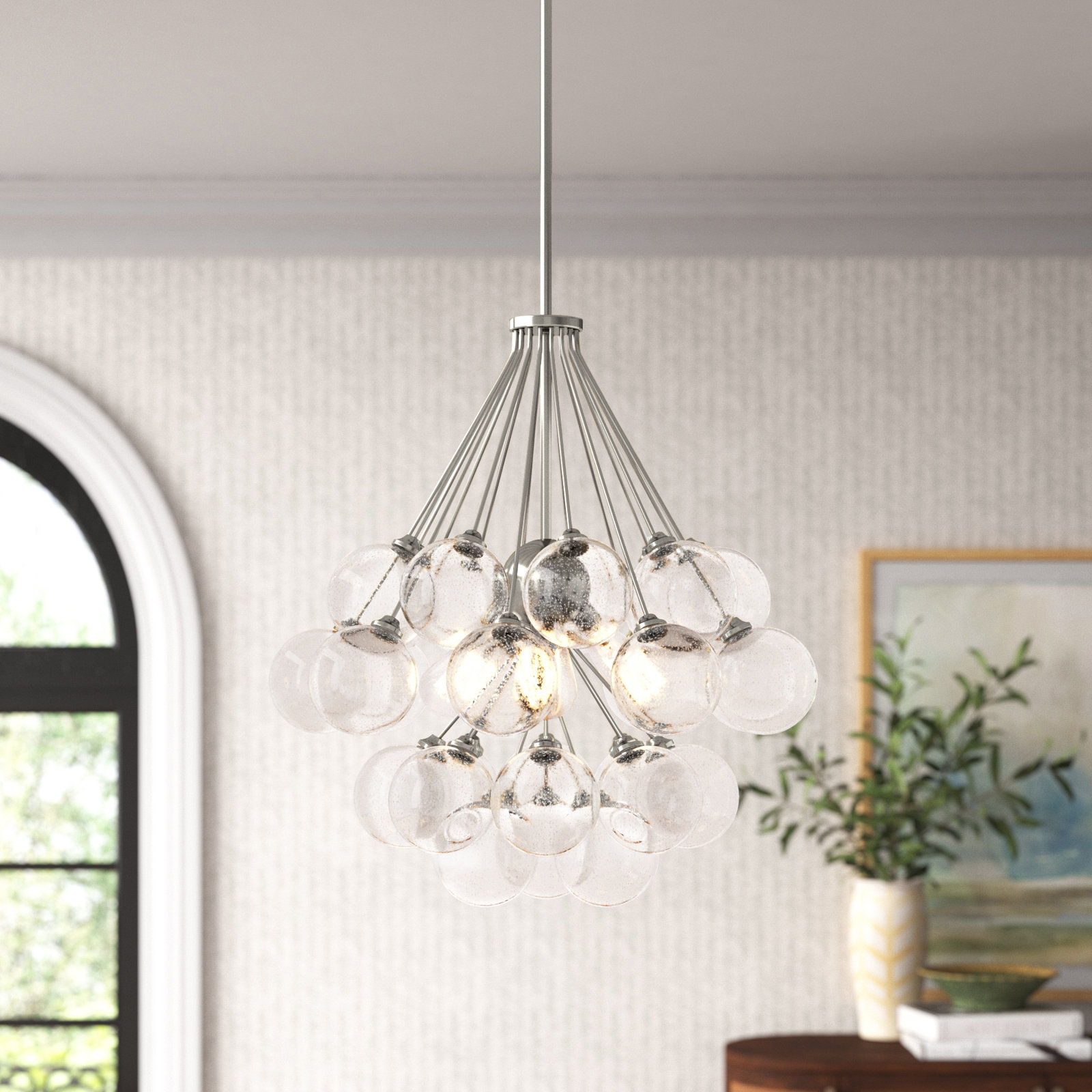 Logan 3-Light Chandelier, Brushed Nickel