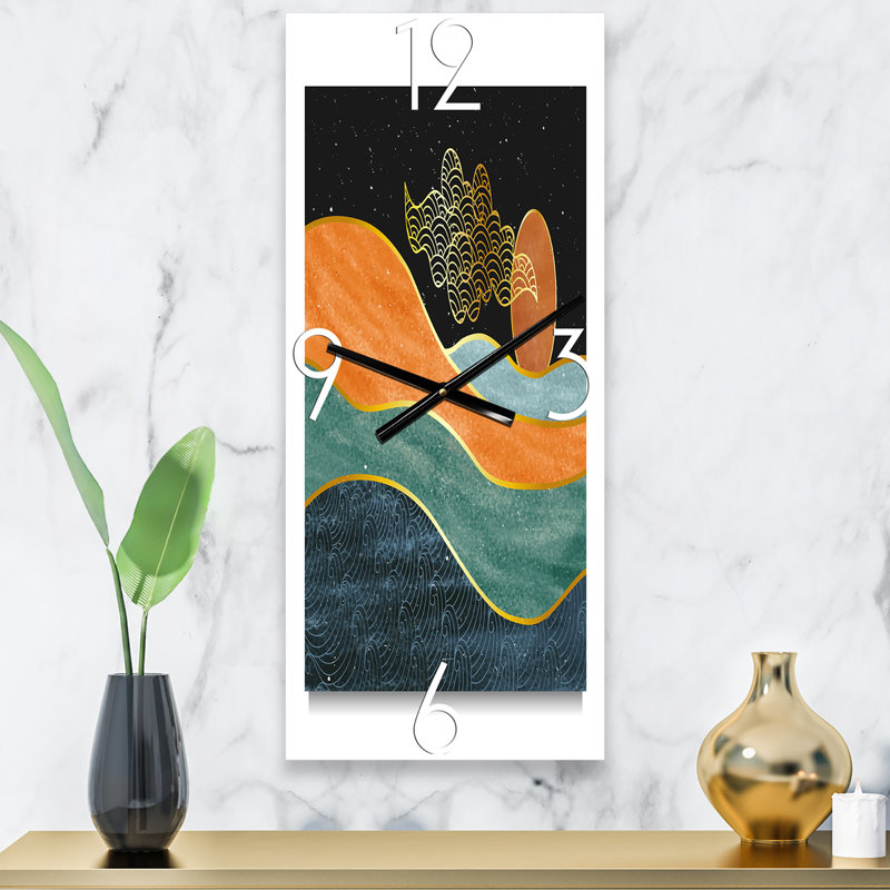 Horloge murale Nature Sea Sky Sun Mountain, Petit