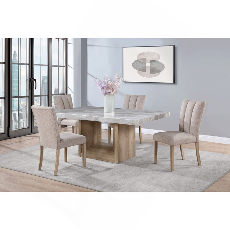 SHEENA 5PC DINING TABLE SET NATURAL