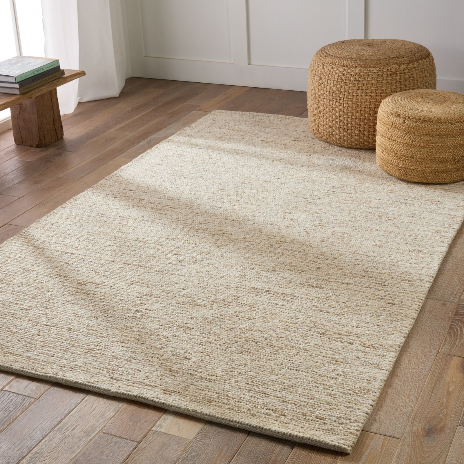 Caitlin Beige Hand-Woven Jute Rug, Rectangle 8' x 10'