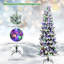 Arbre de Noël blanc réaliste floqué / givré avec lumière DEL-350206249