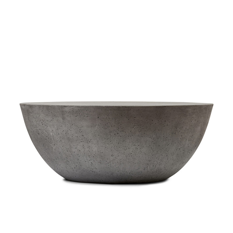 BOULA Outdoor Round Coffee Table, Aged Smoke Concrete