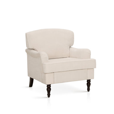 Single-seater Solid Wood Sofa With Linen Fabric