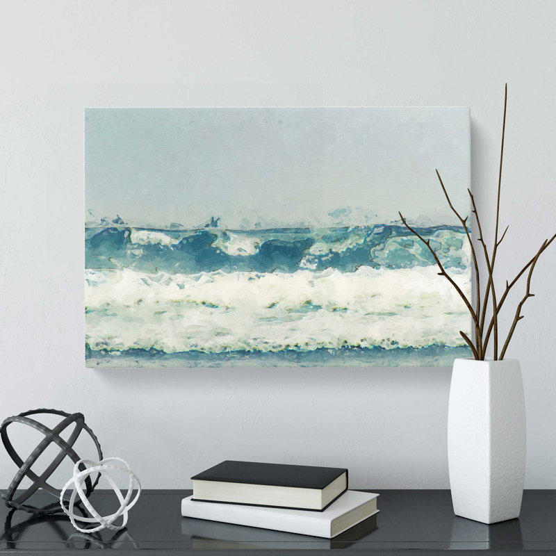 The Rolling Waves In Abstract - Wrapped Canvas Print, 40cm H x 60cm W x 3cm D