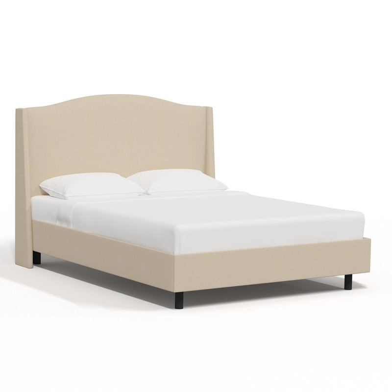 Cealie Upholstered Wingback Bed, Classic Linen Linen, Full