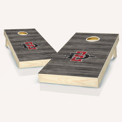 2' x 4' NCAA Team Distressed Solid Wood Cornhole Set with Carry Case and Lights