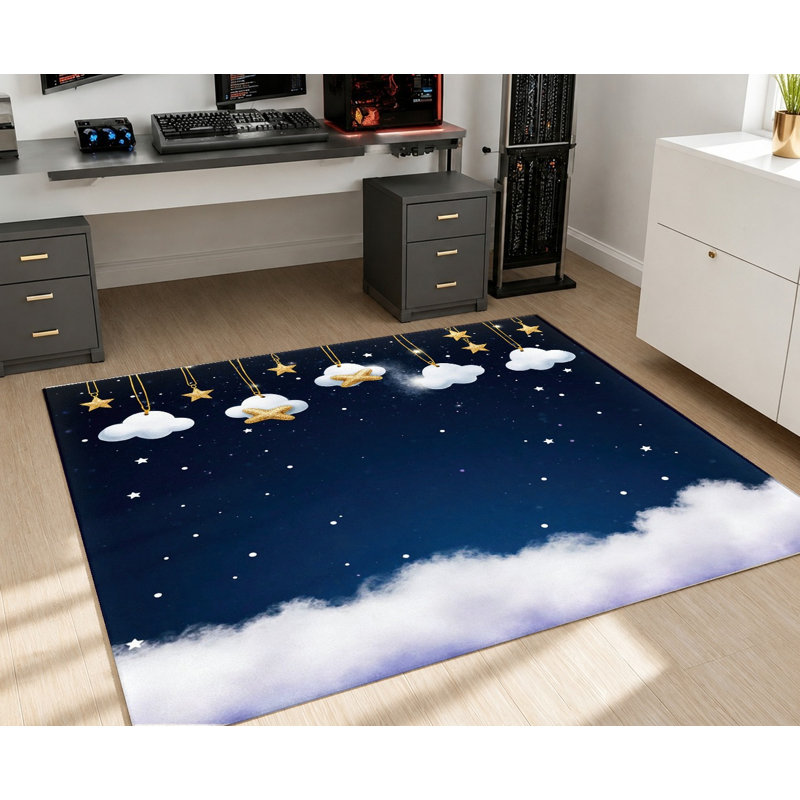 Tapis nuage Dream Star Night Sky, Rectangle 5 pi 3 po x 3 pi 3 po (160 x 100 cm)