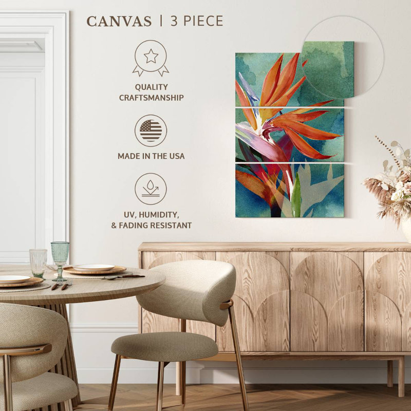 Harnek, oiseaux vifs du paradis II, H 45 po x l 28 po