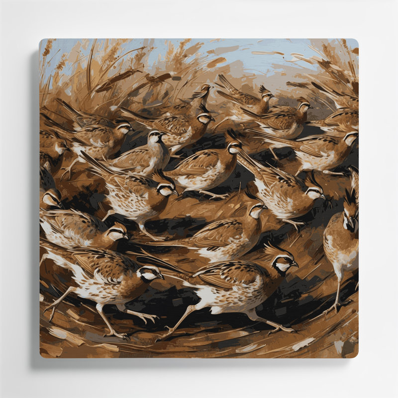 Oiseaux, art mural brun brun en métal, H 384 po x l 384 po x P 0,05 po