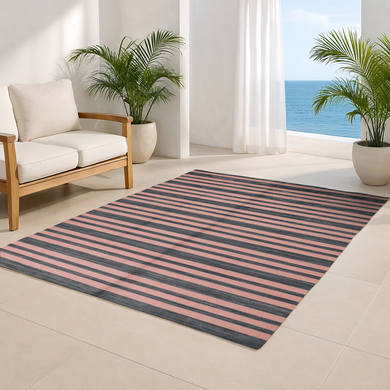 Tapis intérieur / extérieur beige HorizontalStripes, Rectangle 4pi x 6 pi