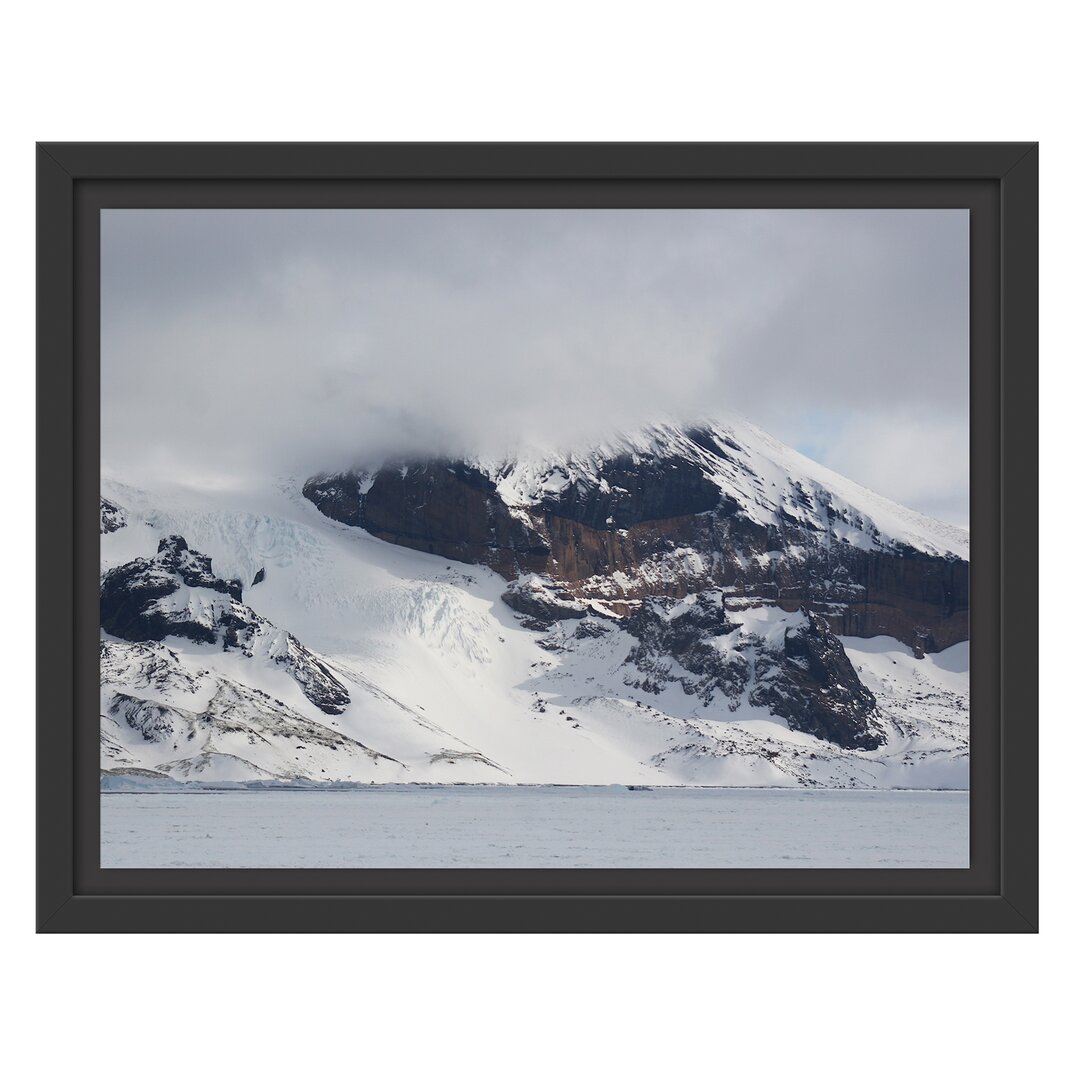 Gerahmtes Wandbild schneebedecktes Gebirge