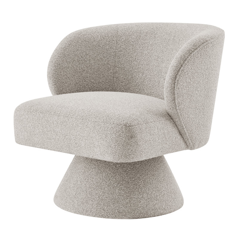 Crystalle Upholstered Swivel Barrel Chair