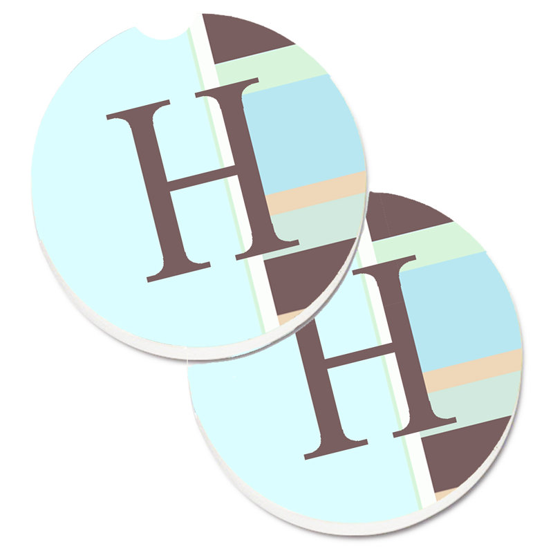 Sous-verre voiture monogramme initial, H, Mauve