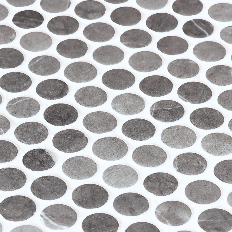 Mosaïque ronde en verre recyclé 3/4 po Spectrum Classic Penny, Grafito