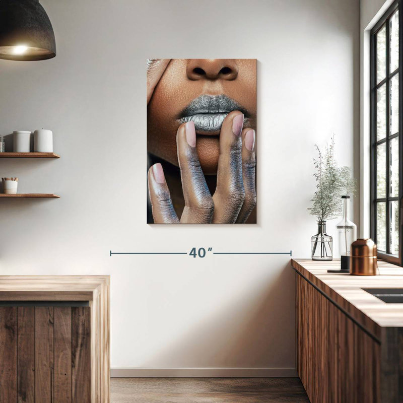 Shuttleworth Metallic Silver Lips, 36" H x 24" W