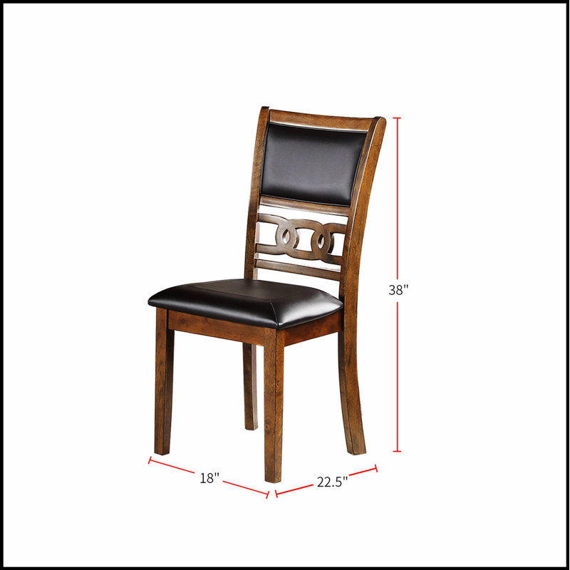 Ensemble de 2 chaises de salle à manger rembourrées au fini noyer avec sièges rembourrés confortables et cuir artificiel facile à nettoyer