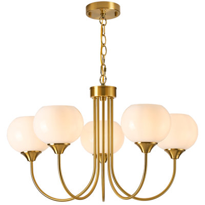 White Milk Glass Vintage Sputnik Hanging Chandeliers