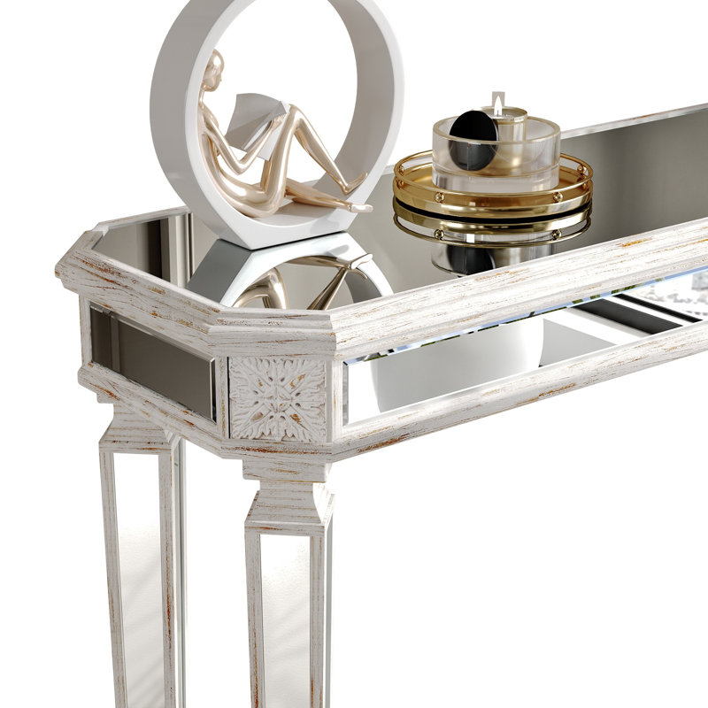 Framhouse 48" Mirrored Console Table, White