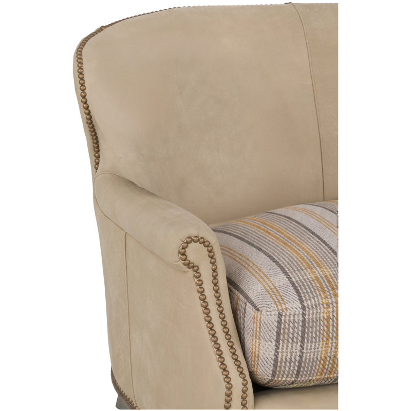 Causeuse en cuir Oxford, Noisette, Petit bronze vieilli, 1111 - brun