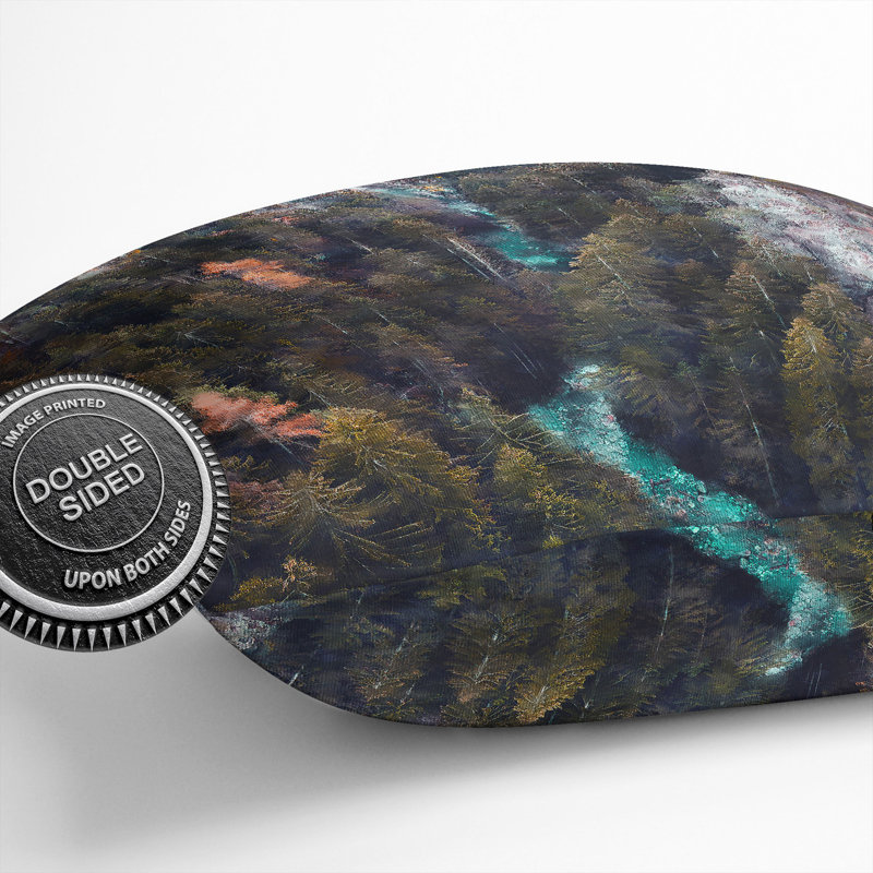 River And Forest Square Throw Cushion, 55cm H x 55cm W x 20cm D