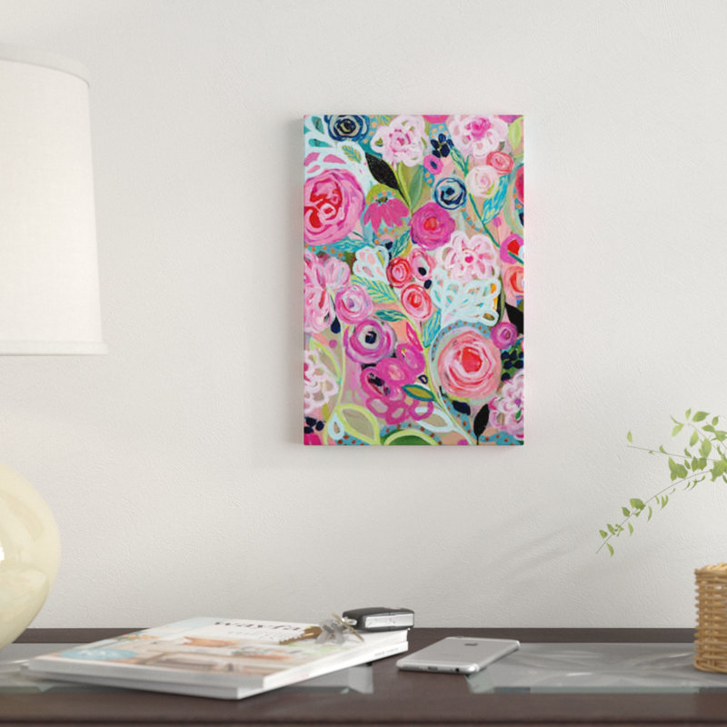« fantaisie », impression sur toile, H 26 po x l 18 po x P 1,5 po, Toile tendue, Pas de tapis