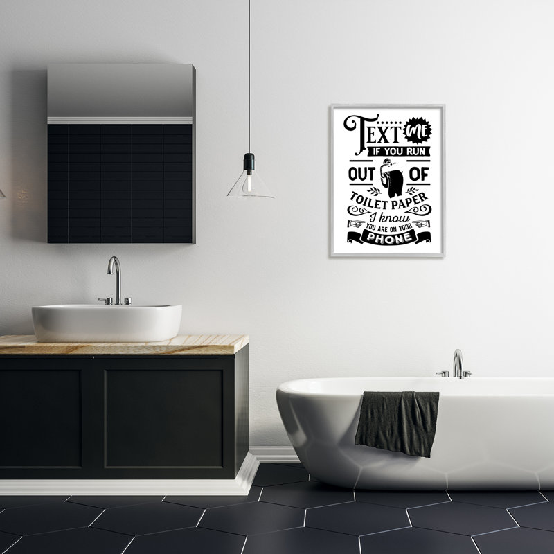 Texte pour papier de toilette, L 24 po x H 30 po, Estampe numérique Farmhouse
