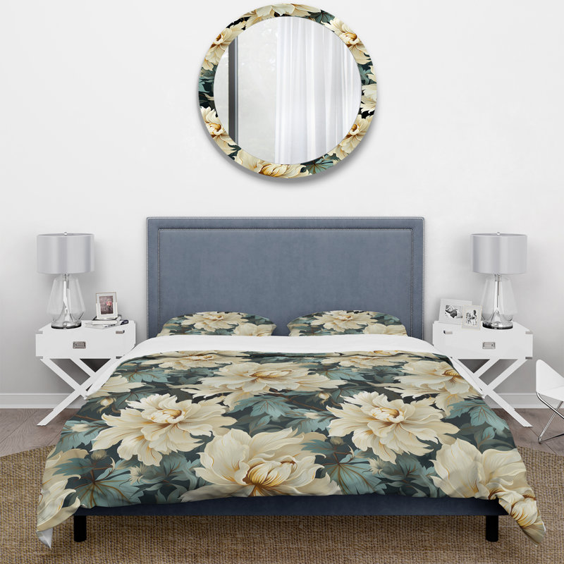 Ensemble de housse de couette blanc et bleu, Housse de couette pour très grand lit et 2 très