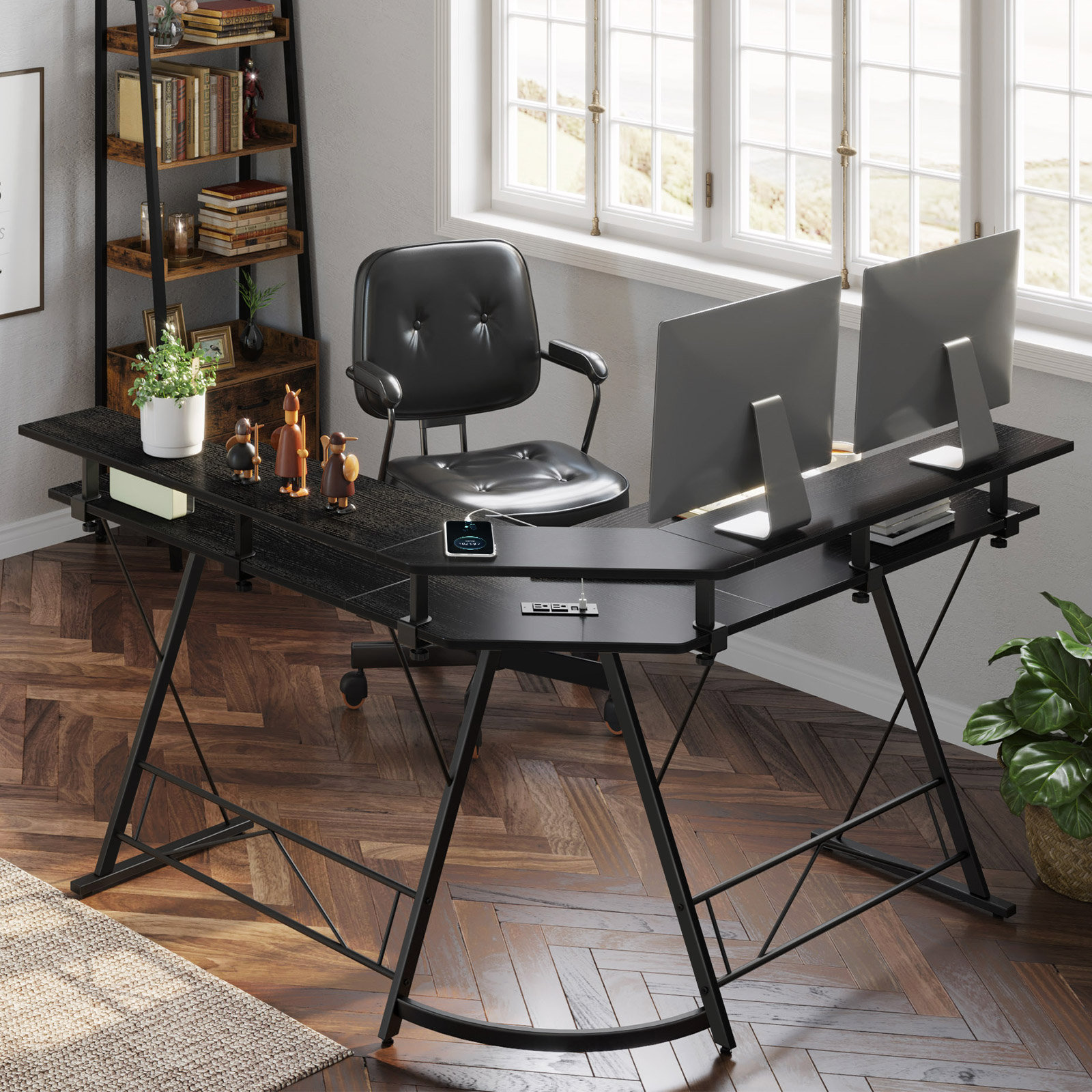 Inbox Zero Kamai 54 L Shaped Computer Desk for Home Office Gaming