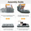 Lit pour animaux de compagnie, lit pour chien et chat anti-angoisse, matelas moelleux avec fond antidérapant, tapis pour chien lavable et confortable pour plancher ou caisse, gris-693811122-693811127