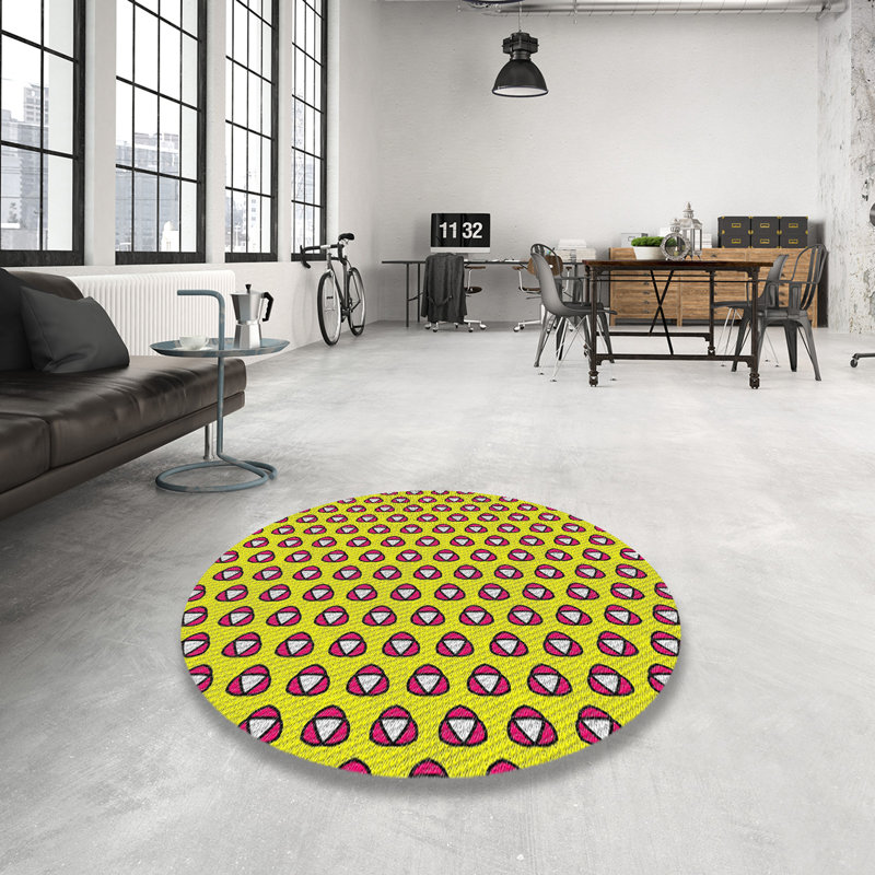 Tapis jaune Power Loom, Rond 7 pi