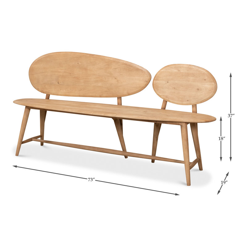 Melva Solid Wood Dining Bench, Beige