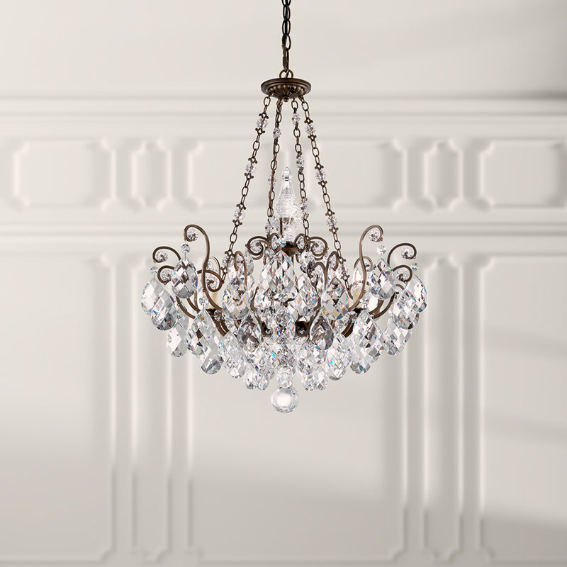 Renaissance 8 - Light Chandelier, Handcut Clear, Swarovski Strass, Etruscan Gold